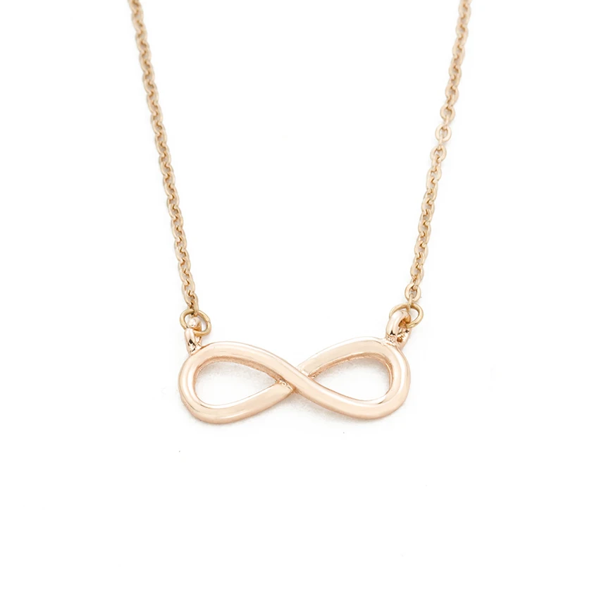 10STK Mode Nummer 8 Heldig Infinity-Halskæde Famme Guld Kæde Smykker Tilbehør Uendelig Simpelt Design Venskab Gave 2