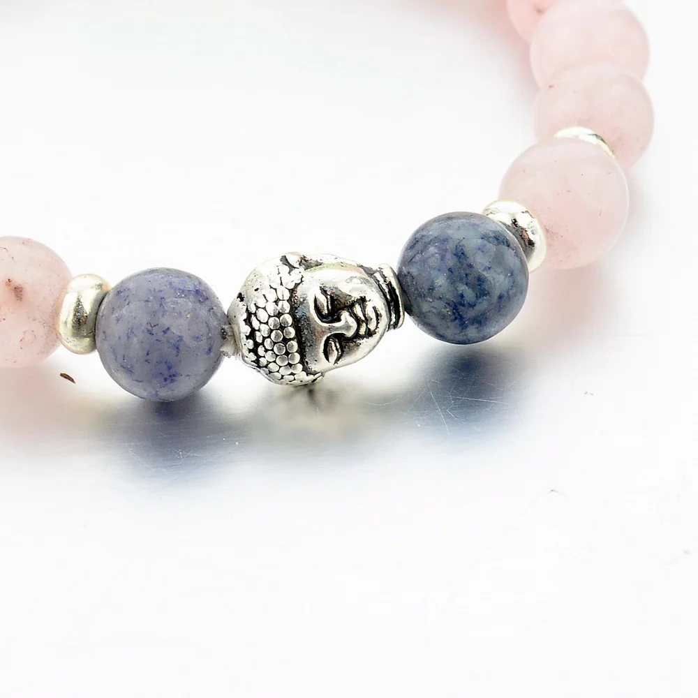 ATTRACTTO NYE Mode 8mm Pink Naturlige Sten perler Armbånd Armbånd Smykker Elastisk Buddha Armbånd til Kvinder Bijoux SBR150249 2