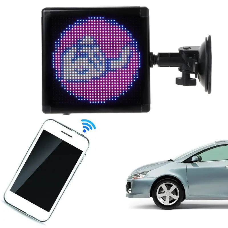 Fuld-farve Bil Led-Skærm Bil Dekorative lys Synlighed Wireless WiFi Remote Control APP 2