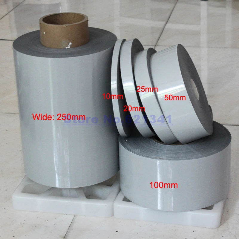 Engros-20mm*250m Ingen Elastisk Reflekterende Heat Transfer Film Sikkerhed Advarsel Reflekterende Stof Materiale Tape Strygejern og-På tape 2