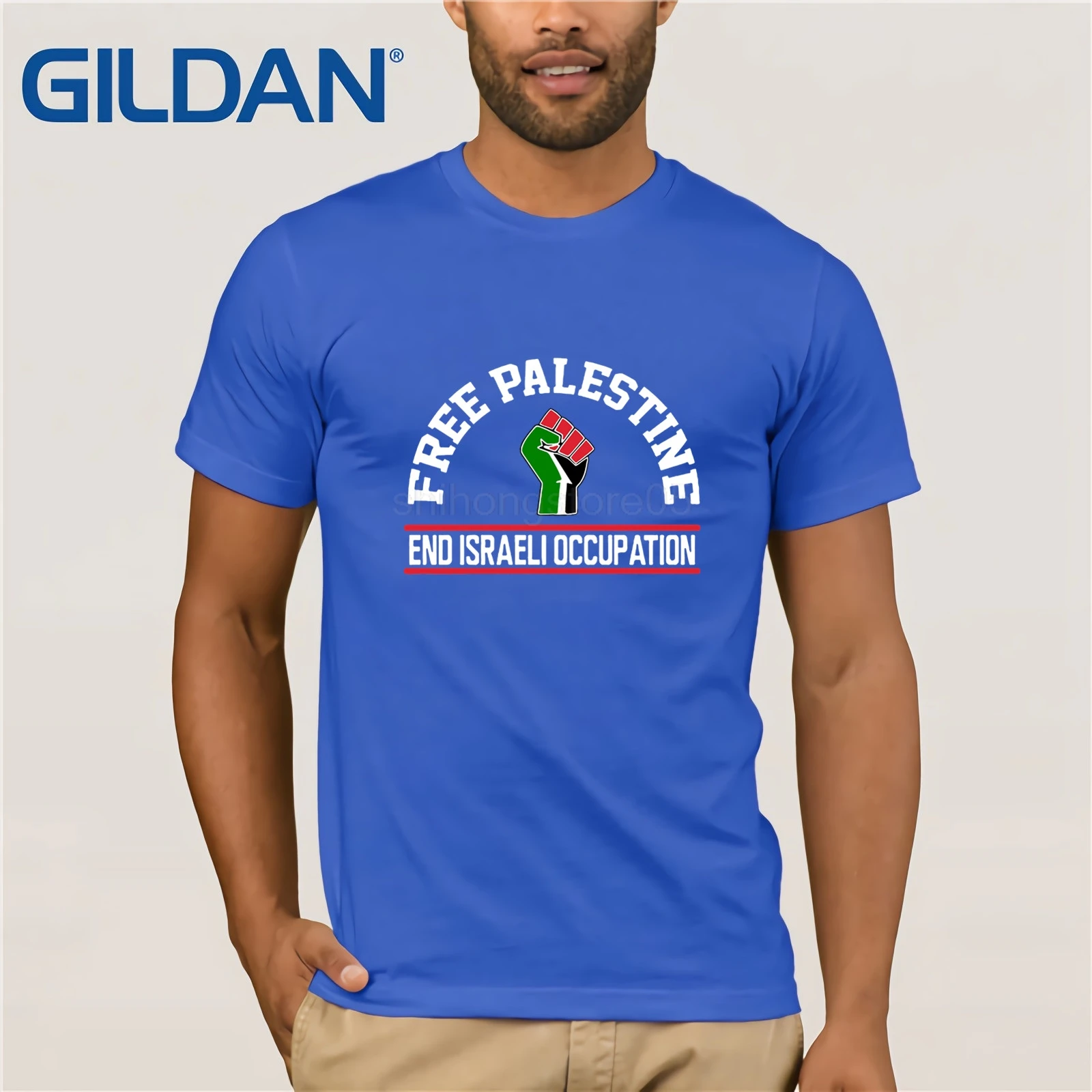 Stil herre t shirtsFashion Bomuld T-Shirt Gratis Palæstina Afslutte den Israelske Besættelse Dt Voksen T-Shirt Tee 2