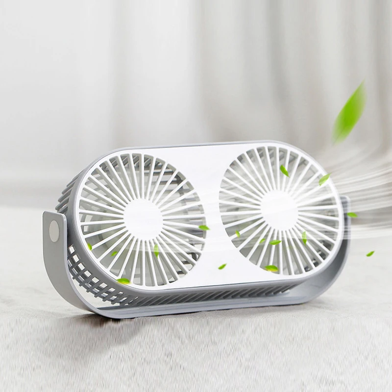 Dobbelt Vindue Mini Fan Genopladelige Luften Køligere Ventilator Med Aromaterapi Frisk Luft Bærbar Blæser Til Office/Home 2