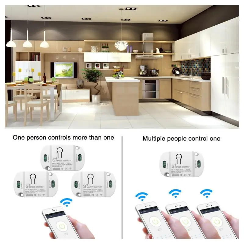 8/1-pc ' er tuya smart switch støtte alexa google smart liv app fjernbetjening 10A wifi bluetooth wireless light switch-modul 2