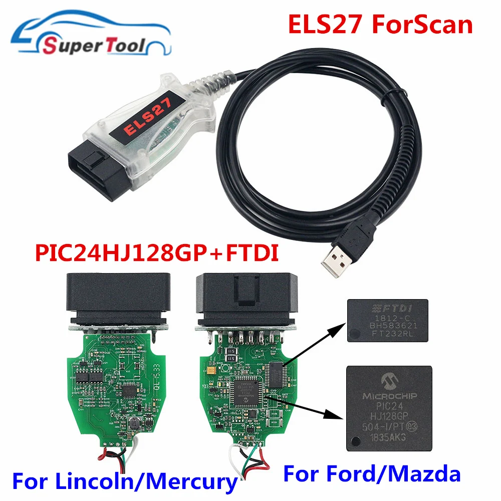 OBD2 USB-Diagnostisk Kabel ELS27 Forscan ELS 27 Forscan OBD2 Scanner ELS 27 Forscan For Ford/Mud/Lincoln/Kviksølv FTDI-Chippen 2