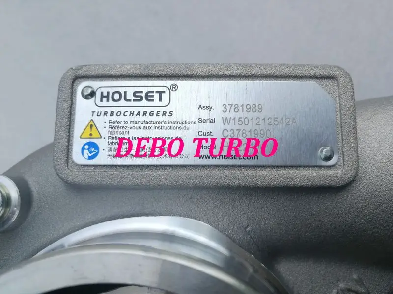 NY ÆGTE HOLSET HE221W 3781989 3781990 Turbo Turbolader for DCEC CUMMINS ISDe4 4.5 L 105KW(BILLET Kompressor Hjul, Vinger) 2