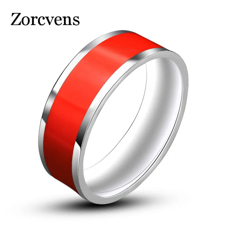 ZORCVENS 316L Rustfrit Stål Bad Boy Ring 7mm Sølv-Farve Ringe til Kvinder, Mænd Smykker 2