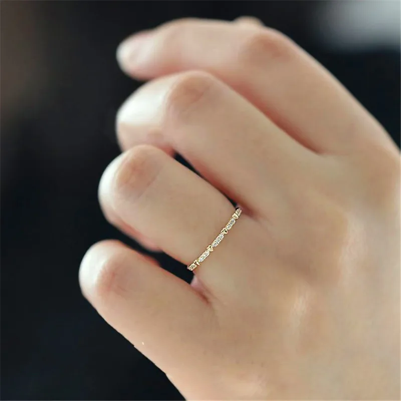 Søde Boho Kvindelige Små Sten Ring Lover Guld Farve Hjerte Engagement Ring Mode Vielsesringe For Kvinder 2