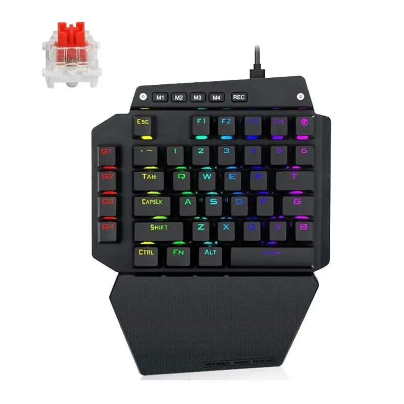K700 Én hånd Mekanisk Tastatur RGB LED-Baggrundsbelysning Outemu Skifte Makro Definerer 2