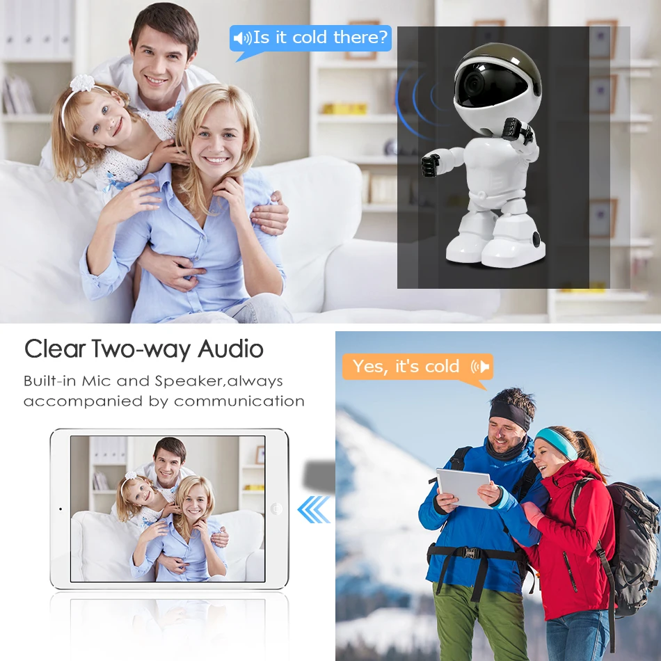 HD 1080P Hjem Sikkerhed IP-Kamera Trådløse Robot Kameraet Trådløst Night Vision Kamera 2MP Kamera Overvågning CCTV Audio Baby Monitor 2