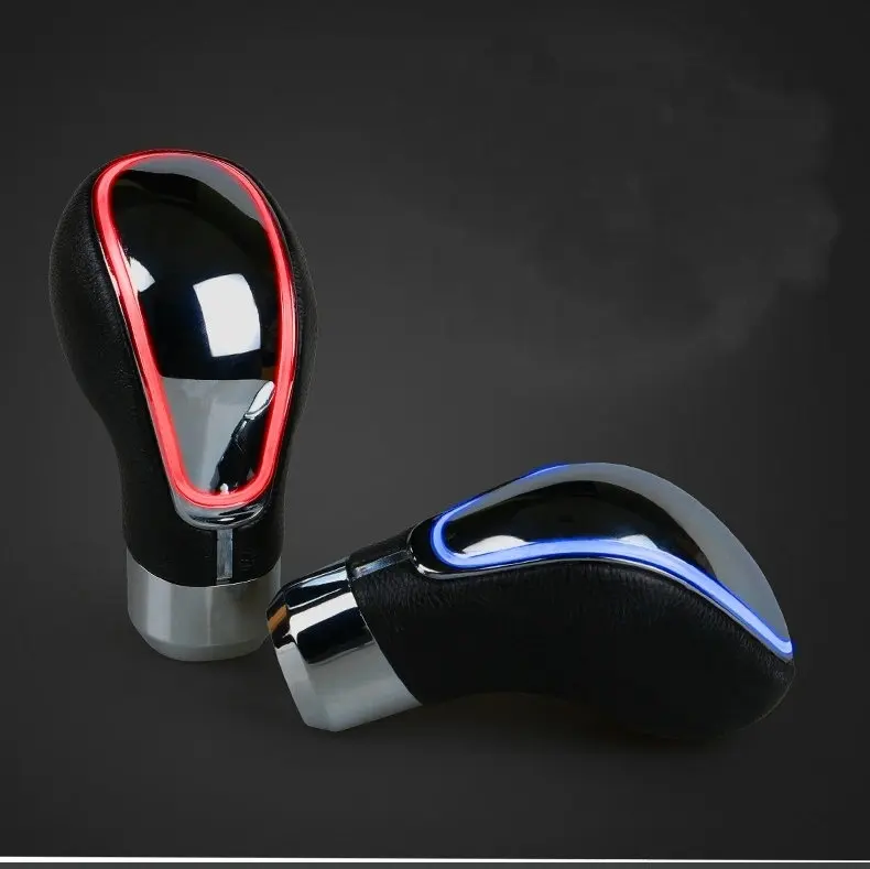 Universal Cool LED-Gear Shift Gear Knop Holde fast Greb med smukke led-lys Touch motion aktiveret MT med sølv ABS Chrome 2