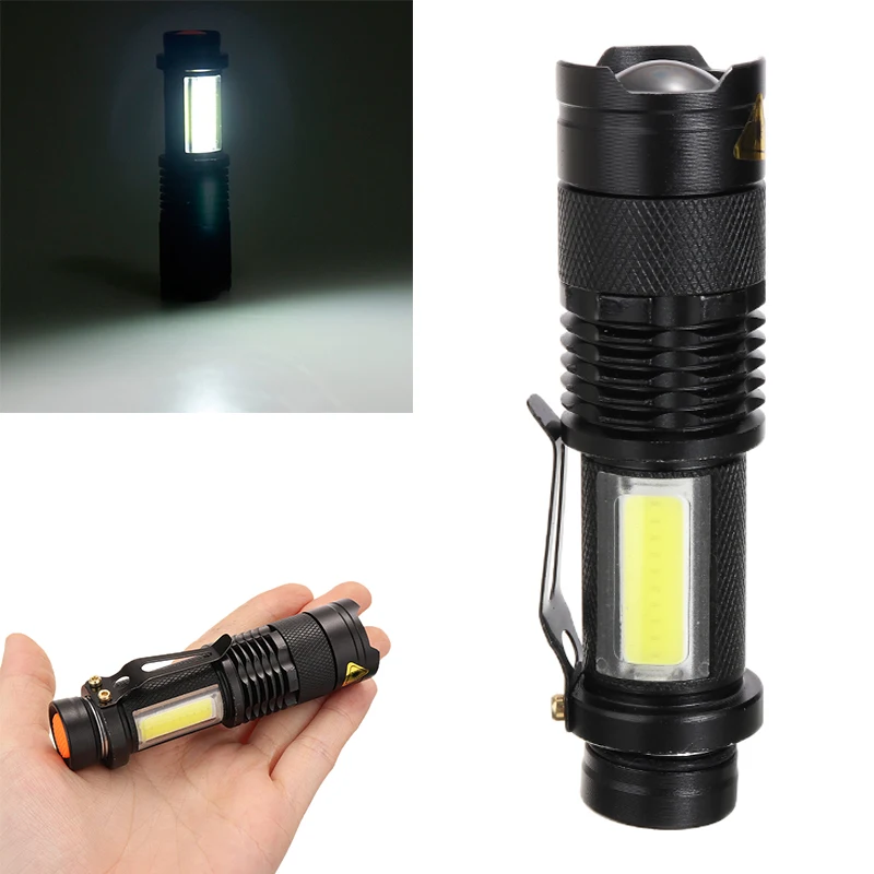 Mini LED Lommelygte Vandtæt 14500/AA-Batteri Lygter Teleskopisk Zoom Arbejde-Lys til Udendørs Vandreture Rejse 9.3x2.5x2cm 2