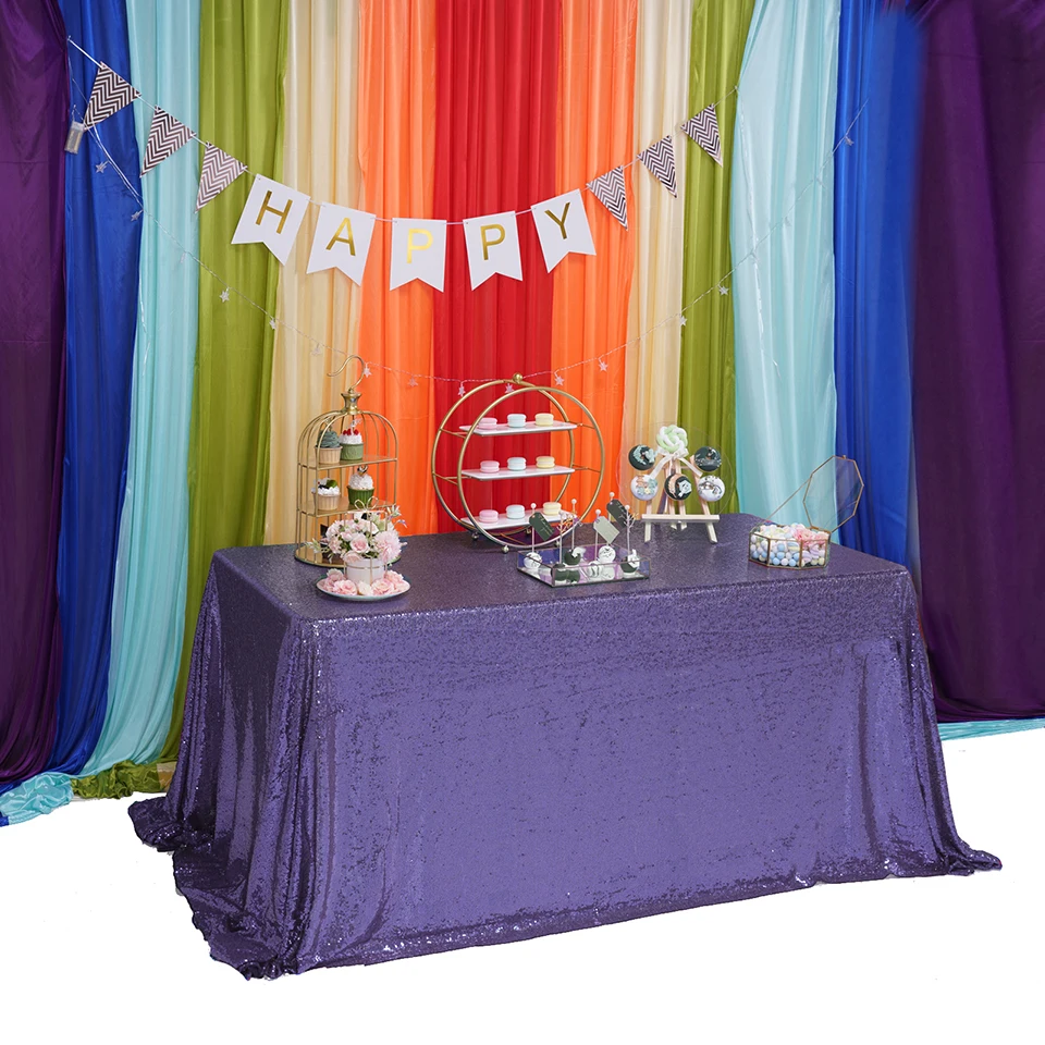 Rektangel Dug Til Bryllup, Fødselsdagsfest Lavendel Dug Home Decor Multi-Farve 2