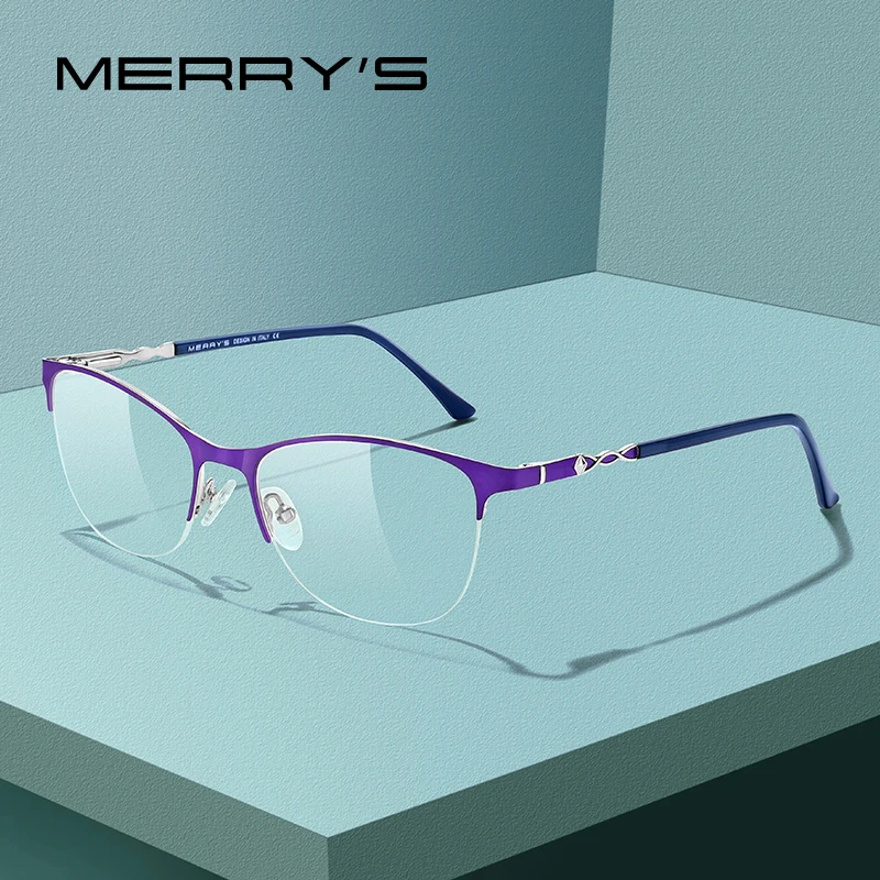 MERRYS DESIGN Legering Briller Halvdelen Ramme Kvinder Mode Trend Recept Briller Nærsynethed Optiske Briller S2109 2
