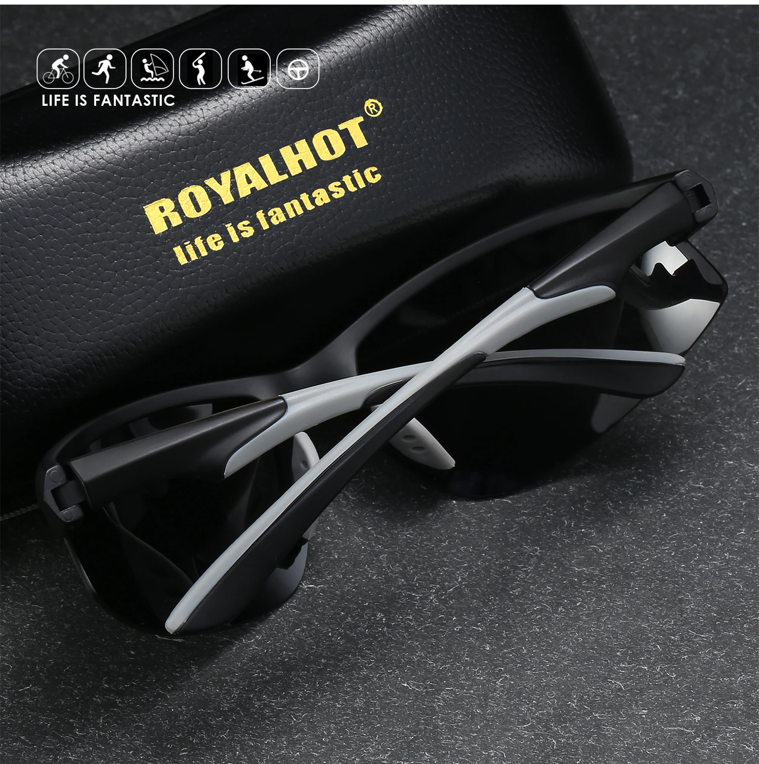 RoyalHot Mænd Kvinder Polariseret Halv Frame Sports Solbriller Vintage Solbriller Retro Briller Nuancer Oculos Mandlige 900197 2