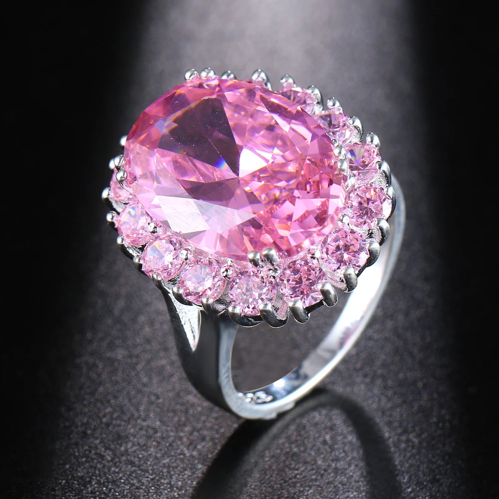 Hermosa Perfekt Skinnende Pink Kunzite Sweet LOVE GAVE Romantisk Dame Ring Størrelse 7# 8# 9# HERMOSA Sweetie Gave 2