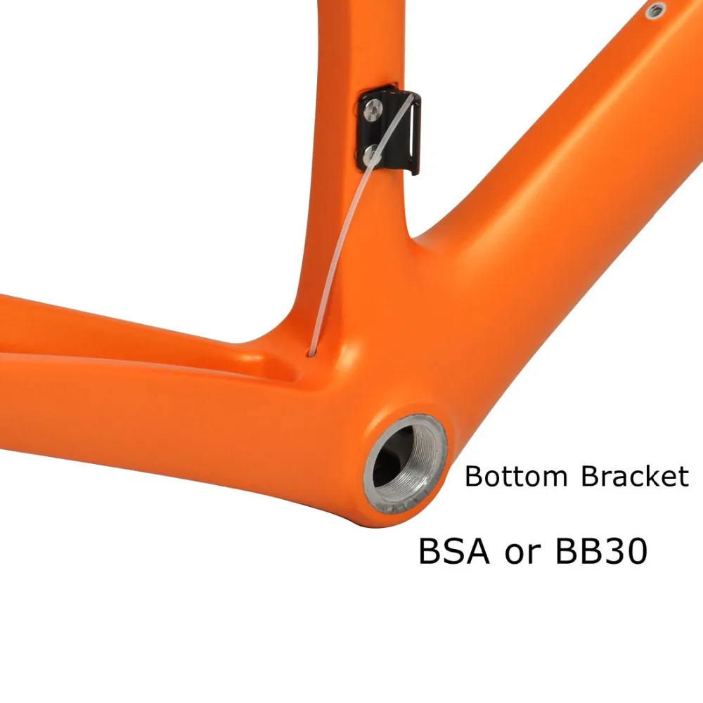 DENGFU Orange Farve 700C Aero Carbon Road Cykel Stel Mat custom cykel rammesæt Di2 2