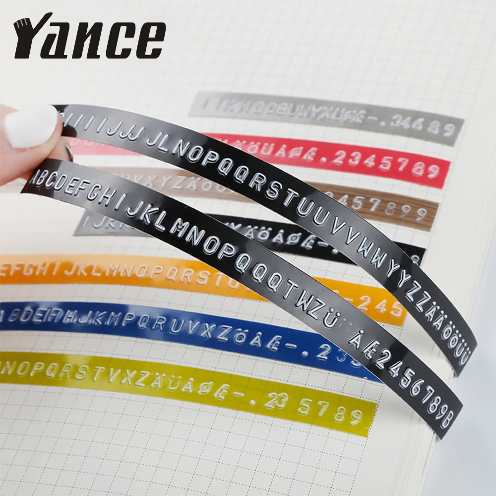 Yance 3stk hvid 9MM 6MM og 12MM 3D Prægning Tape til Dymo Prægning Label Maker PVC-label Dymo Tape for Motex E101 2