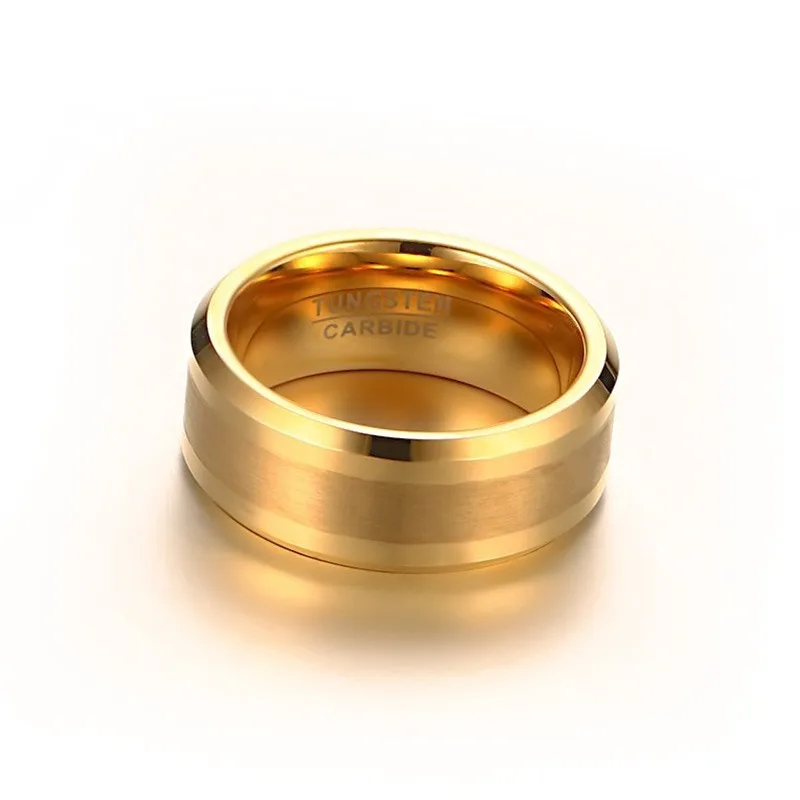 Klassisk to-tone 8mm bryllup band ægteskab ringe til mænd og kvinder, guld farve tungsten ring smykker 2