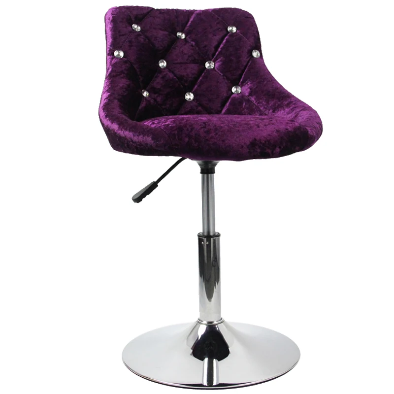 Nordic light luksus bar stol simpel måde ryglæn høj taburet guld net rød barstol 2