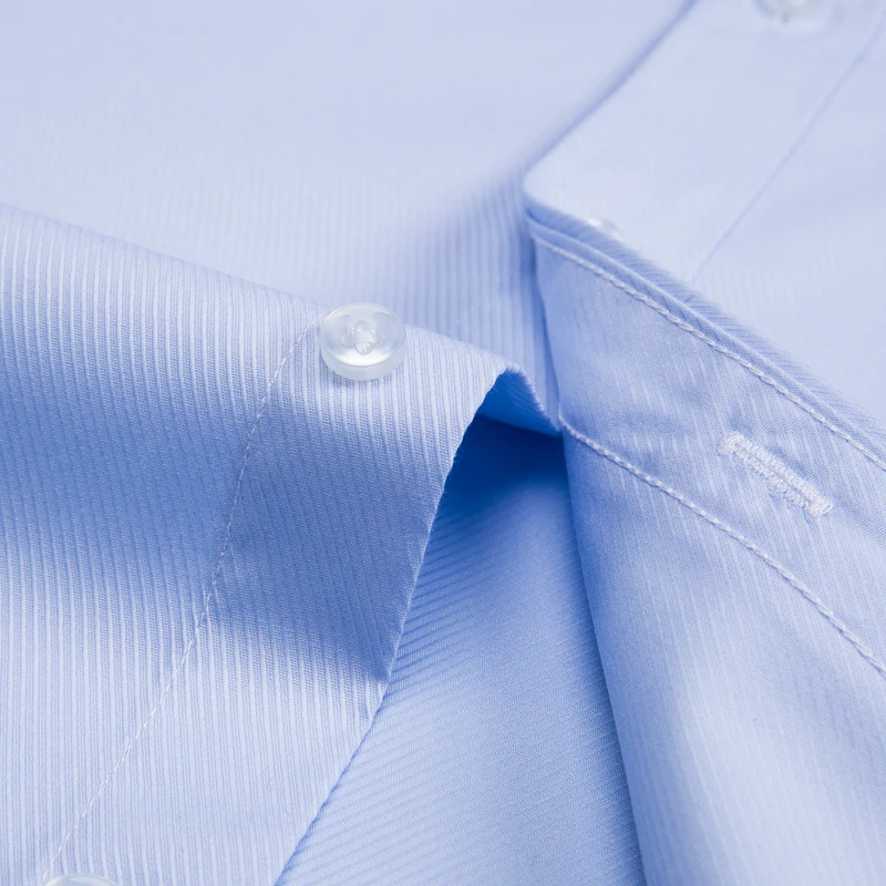Mænds Klassisk langærmet Rynke Gratis Kjole Skjorte Enkelt Patch Lomme Standard-fit Formel Business Grundlæggende Design-Twill-Shirts 2