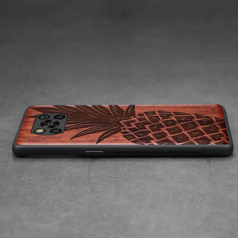 Carveit 3D Skåret Ægte Træ Tilfældet For Xiaomi POCO X3-NFC-Roman Blød Kant Dække Tynd Antiknock Shell Telefoner Beskyttende Luksus Skrog 2