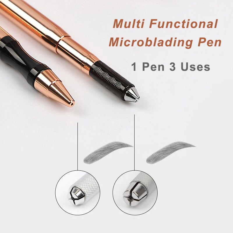 Microblading Maskine Pen Body Art Værktøjer Permanent Makeup Forsyninger Tatoveringer Manuel Pen til 3D Embridery Microblading Øjenbryn, Læbe, 2
