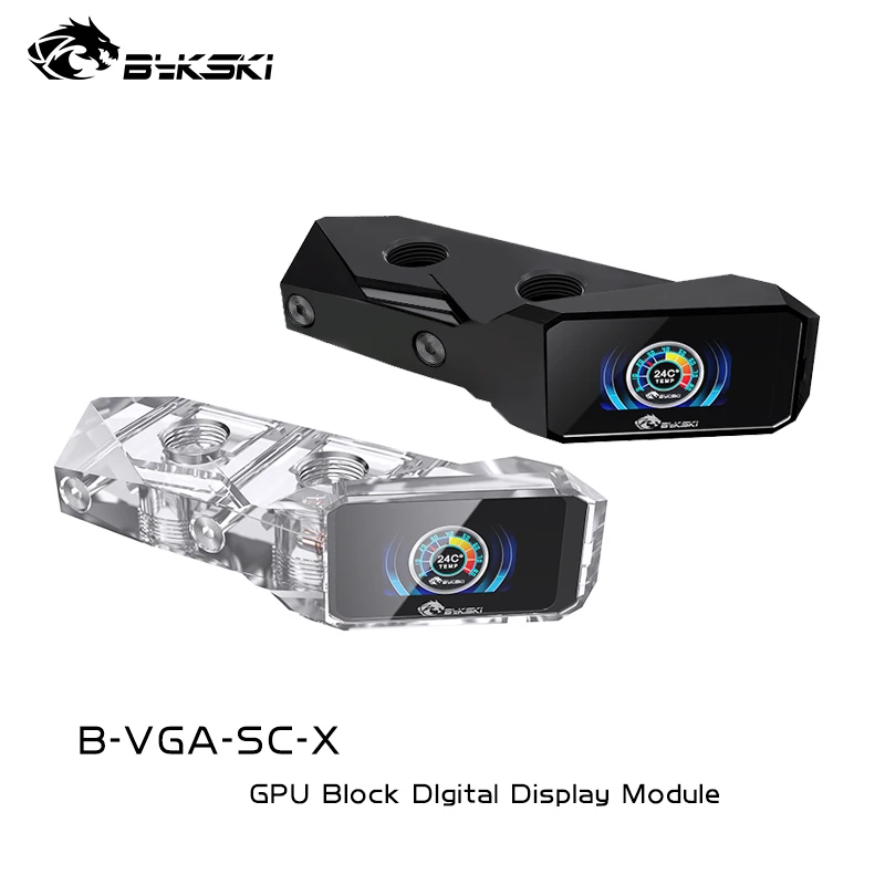 BYKSKI GPU Vand Blok LCD-Temperatur Digital Viser Tv-Modul ,Termometer Display Enhed Komponent ,G1/4 ,B-VGA-SC-X 2