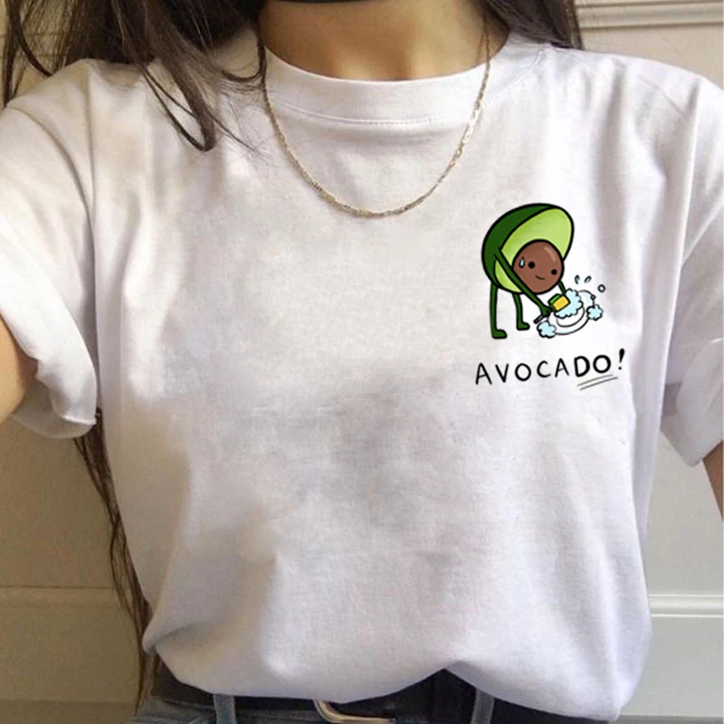 Avocado Harajuku Kawaii Tegneserie T-Shirt Kvinder Ullzang Lille Frisk T-shirt af 90'erne Grafisk Mode Tshirt koreansk Stil Top Tee Kvindelige 2
