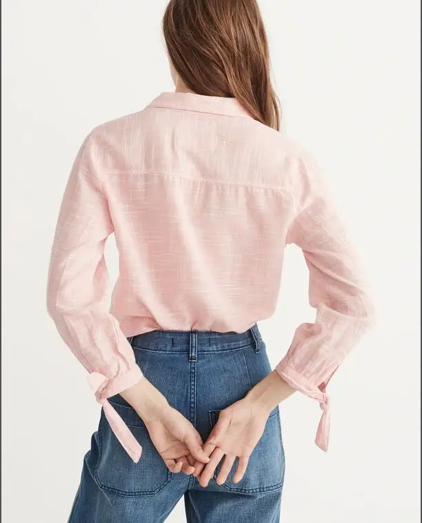 ZNG 2019 Nye Mode Kvinder Bluse Shirt med Lange Ærmer til Kvindelige Sexet Tee Toppe Kvinder Bomuld Skjorte Blusas Feminine Bluser 2