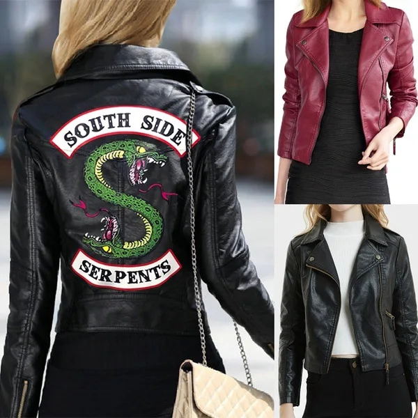 Riverdale Slanger Betty Cooper Motorcykel Læder Jakke Kvinders Pu Læder Jakke Southside Riverdale Sexede Kostumer til Kvinder 2