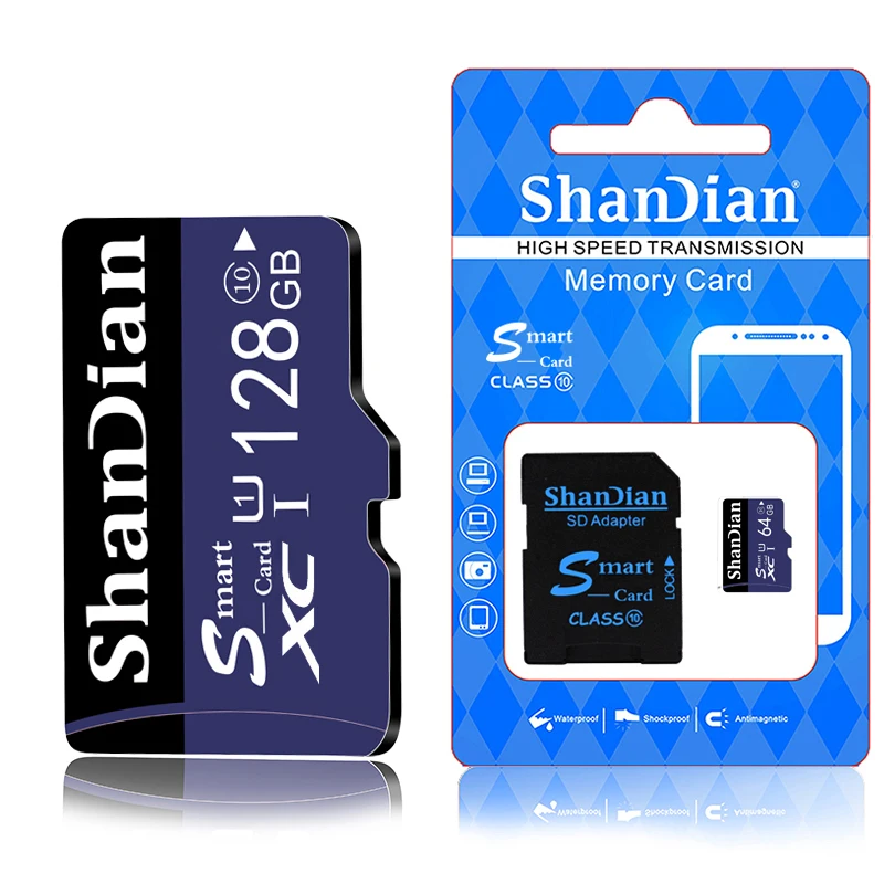 Shandian Reelle Kapacitet Orange Micro sd-kort med høj hastighed 32GB, 8GB 16GB 4GB hukommelse kort gratis kort adapter pakke 2