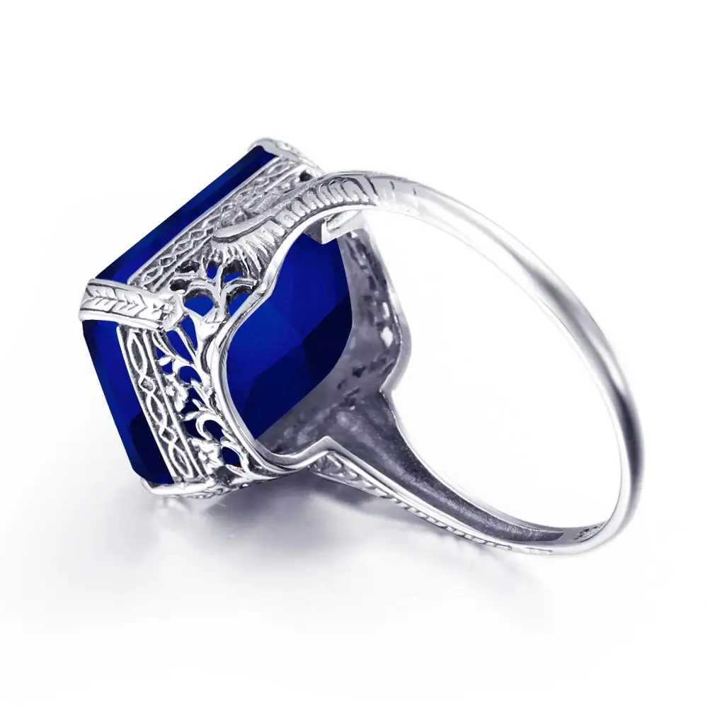 Szjinao Safir Ring Til Kvinder I Ægte 925 Sterling Sølv Engagement Ring Sølv 925-Pladsen Gemstone Klassiske Fine Smykker 2