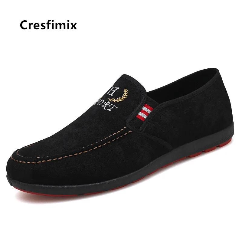 Cresfimix chaussures hæld hommes mandlige mode plus size sort slip på sko til mænd i cool forårs sko man blå sko a5089 2
