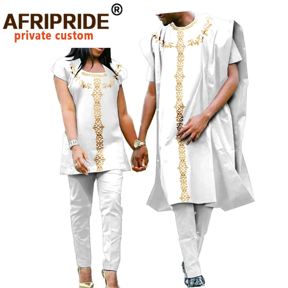 Afrikanske Tøj til Kvinder og Mænd, Par Tøj Dashiki Frakker Skjorte og Bukser, 3, Stykke for Mænd 2, Stykke for Kvinder Bryllup A20C007 2