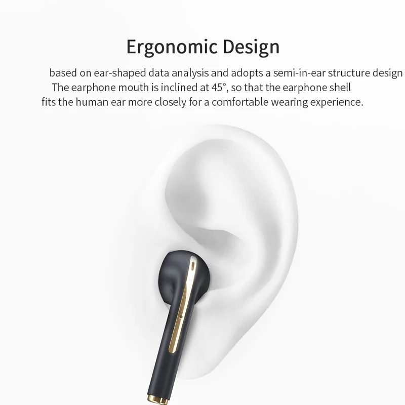J18 TWS Trådløse Hovedtelefon Bluetooth-5.0 Stereo Øretelefoner In-Ear Sports Håndfri sæt Øretelefoner Med Mikrofon Opladning Pod til iPhone Xiaomi 2