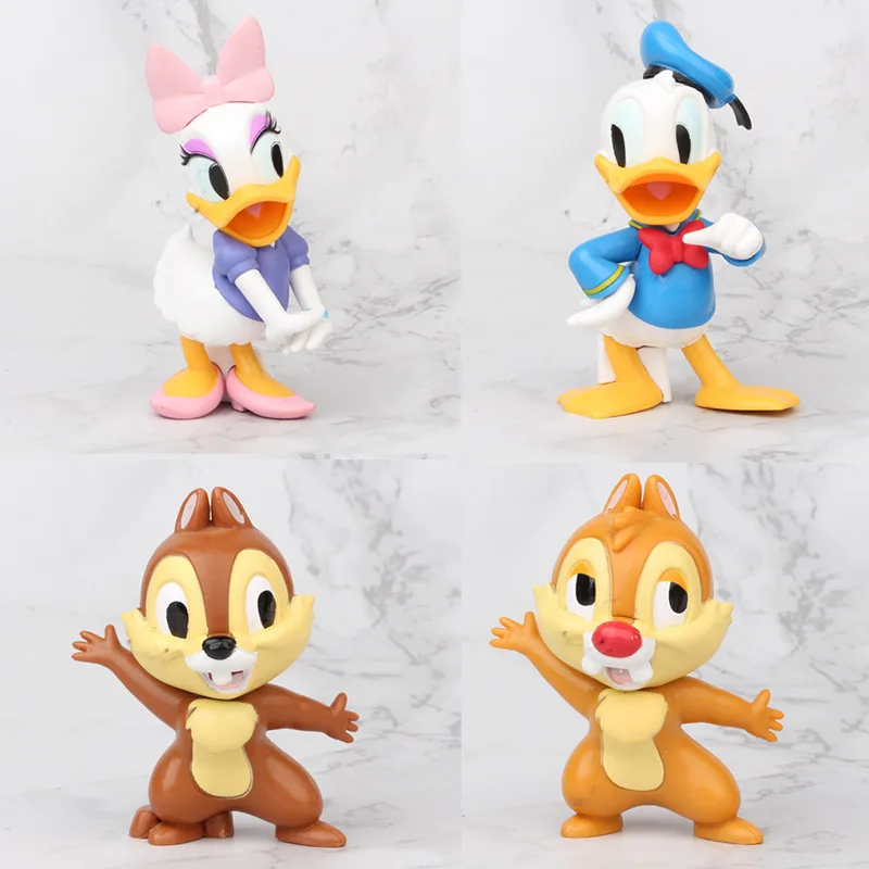 Disney Action Figur Model Anime Tal Donald Fauntleroy Duck,Chip og Dale Dukker Samling Dekoration Legetøj Børn Gaver 2