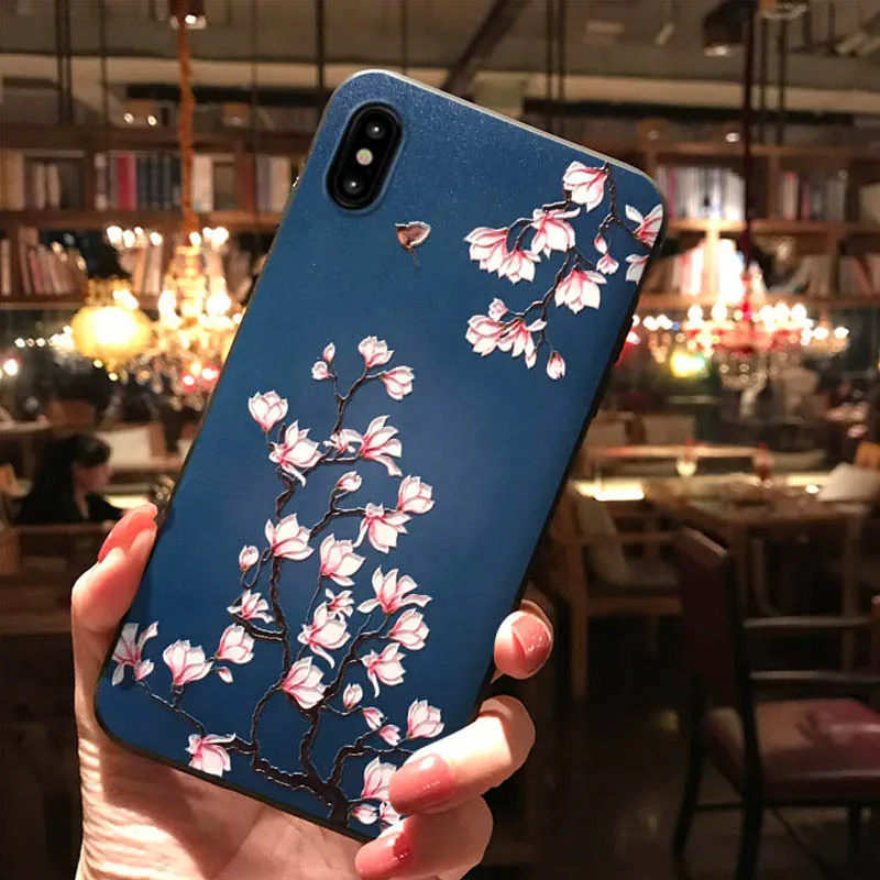 Hot Blomst Fugl Præget Phone Case for Samsung Galaxy S10e S8 S9 S10 S20 Ultra Plus Note 8 9 10 Plus Bløde bagcoveret Coque 2