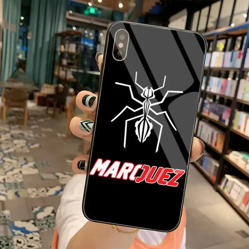 Marc Marquez Moto 93 Antal Sort TPU Bløde Telefonen, Sag Hærdet Glas Til iPhone 11 Pro XR XS MAX 8 X 7 6S 6 Plus SE 2020 sag 2