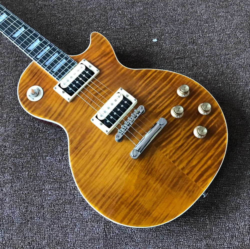 Tiger Flamme standard brugerdefineret elektrisk guitar Standard gitaar,Rosewood gribebræt.et stykke hals og 1piece krop guitarra. 2