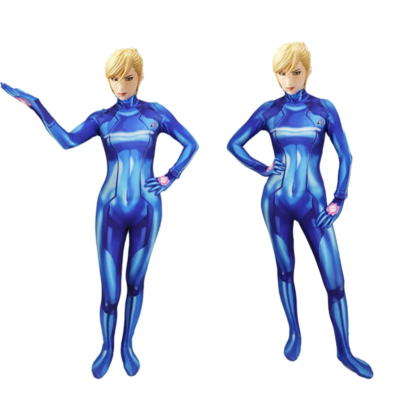 Samus Nul Aran Cosplay Kostume 3D-Print Spandex Lycra Heldragt Passer til Halloween dame tights Kostumer 2