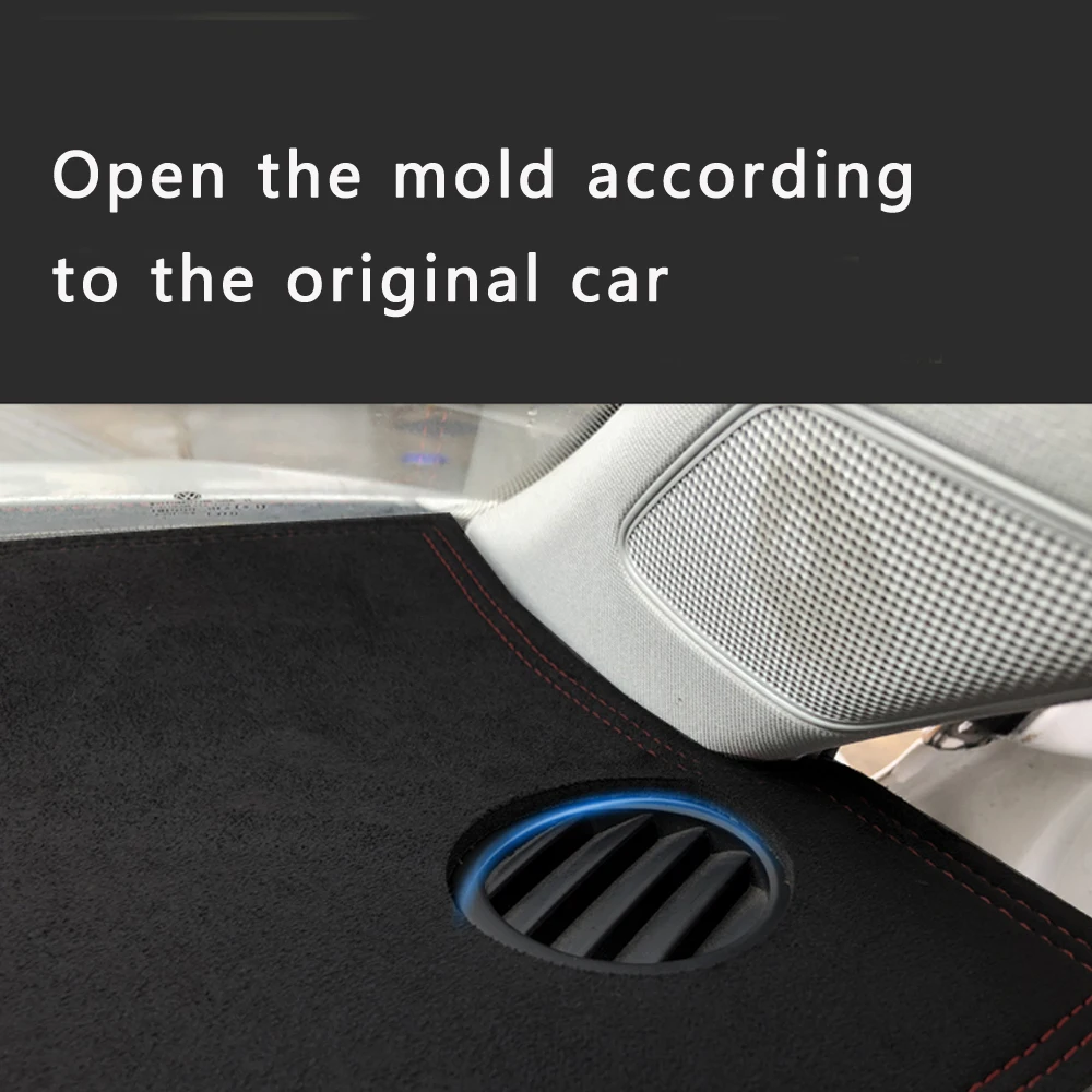 For Volkswagen VW POLO GTI VIRTUS MK6 2018 2019 2020 2021 Ruskind Læder Dashmat Dashboard Dækker Dash Pad Mat Tæppe Car-styling 2