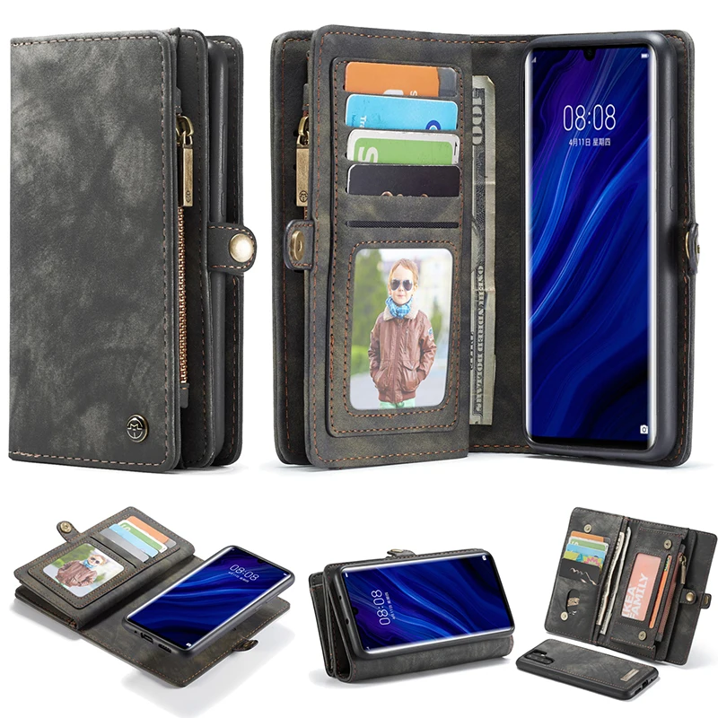 Læder taske Til iPhone 7 8 6 6s Plus X XR XS Antal Tilfælde Flip Wallet Cover Til Huawei P20 Lite Mate 20 P30 Pro Magnet Telefonen Sag 2