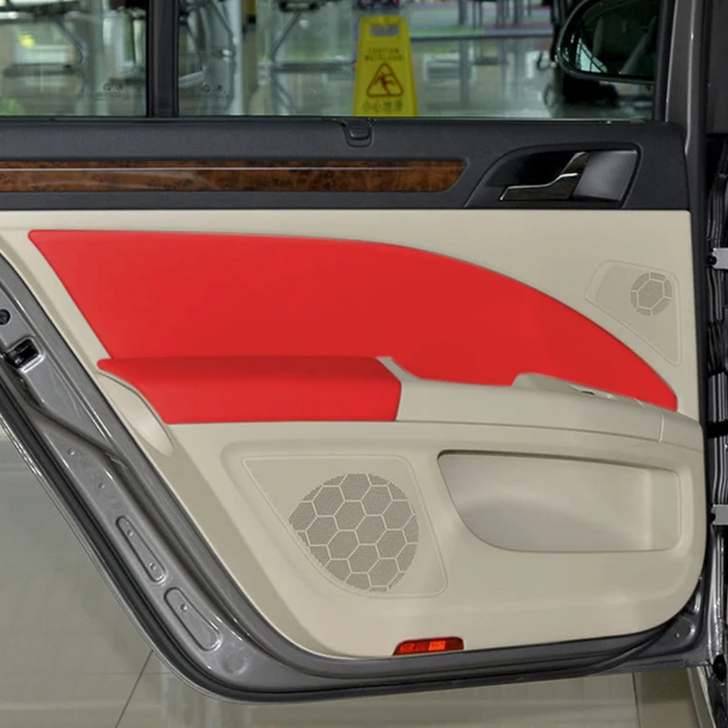 4stk/set Microfiber Læder Bilens dørhåndtag / Dør Armlæn Panel Dækker Trim For Skoda Superb 2