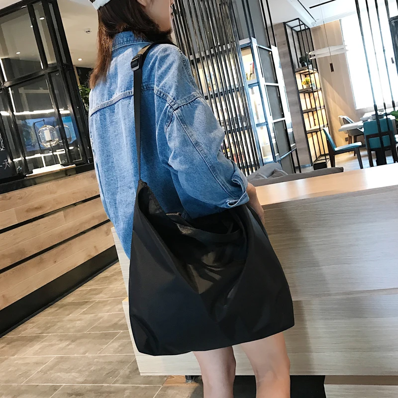 HISUELY 2021 Store Mode Nylon Kvinder, Damer Håndtasker Skulder Taske indkøbspose Genanvendelige sort blå Tote Taske Sac A Main Bolsa 2