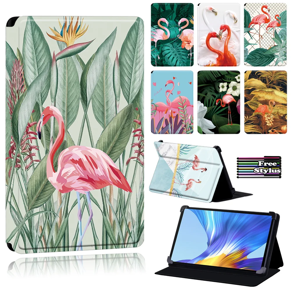 Cover Tilfældet for Huawei Nyde Tablet 2 10.1/MatePad(10.4/10.8/Pro 10.8/T8)/Ære V6 - Støv-bevis Flamingo Læder Tablet Sag 2