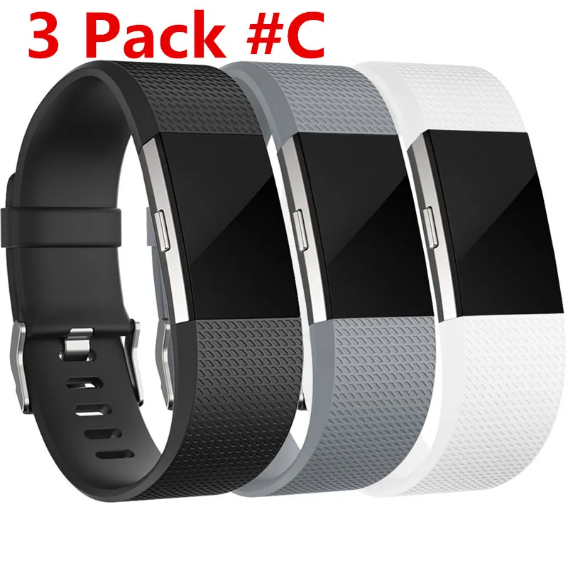 (3/4/5/6/10Pack )Udskiftning af Silikone elastik Rem Armbånd Armbånd Til Fitbit OPLADE 2 Lille eller Stor Størrelse 2
