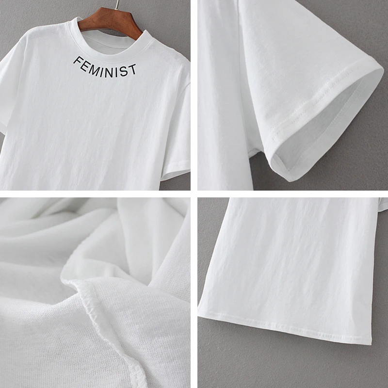 Bella Filosofi 2018 kvinder sommeren feministiske brev print slogan bomuld tee T-shirt 2