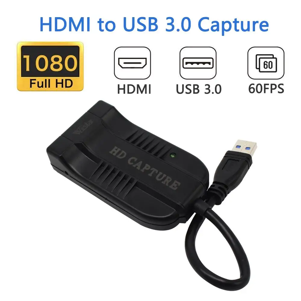 Wiistar HDMI til USB 3.0 Video Capture Dongle 1080P 60FPS Video Audio Grabber Spil Optageren til XBOX PS4 Live TV 2