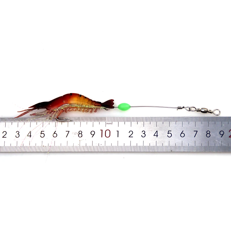 7pcs/masse Silicium Rejer Fiskeri Lokker Lysende Kunstige Agn med Kroge, der kan Drejes, 8cm 5g Blandet Farve Carp Fishing Tackle X806 2