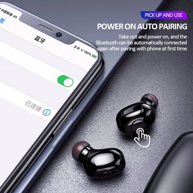TWS Bluetooth-Hovedtelefon Med Mikrofon LED-Display-Trådløse Bluetooth-Hovedtelefoner, Øretelefoner Vandtæt støjreducerende Headsets 2